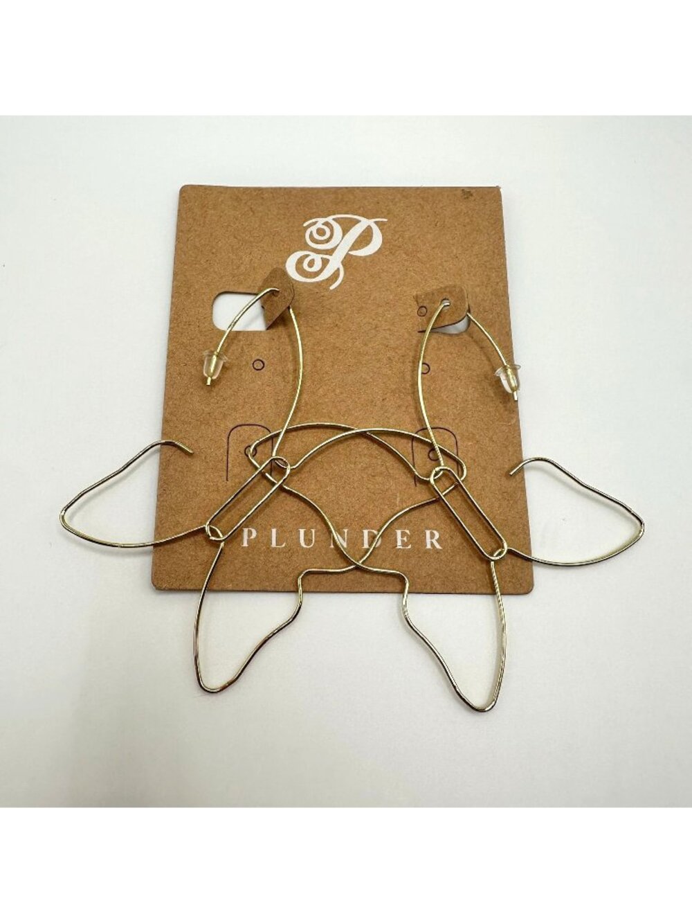 Plunder Design Gold Butterfly Earrings Lightweight Statement Jewelry NIB Wire